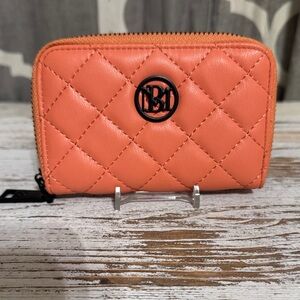 Badgley Mischka Quilted Orange Wallet